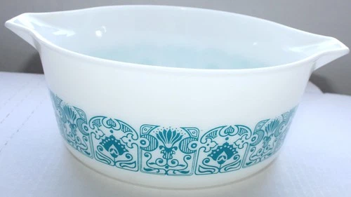 Pyrex Casserole Dish Blue Horizon #475-B  2 1/2 Quart Vintage Bowl No Lid Baking