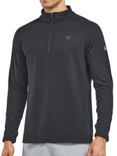 Men's Quarter Zip Pullover Fleece Lined Long Sleeve Running Shirts Golf Sweat...