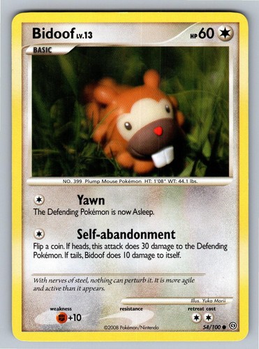 Bidoof 54/100 Stormfront Common