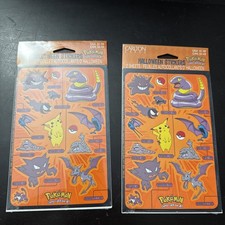 New Vintage Carlton Cards Pokemon Halloween Stickers - 4 Sealed Sheets