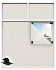 Linen Blackout Curtains for Bedroom, 70" x 58" Portable Black Out Blinds with...