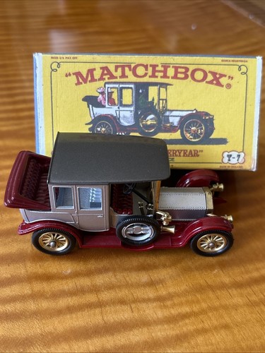 Matchbox Mint Y-7 Rolls Royce 1912 Models of Yesteryear Car- Dark Gray Roof