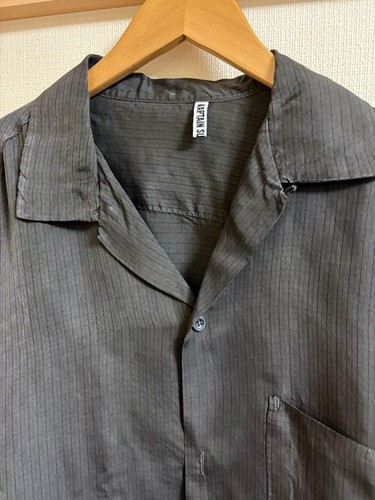 KAPTAIN SUNSHINE Cupra Open Collar Long Sleeve Shirt Stripe Size 40 L KS25SSH07