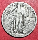 1923 US Standing Liberty SILVER Quarter! "Philadelphia" Mint! FINE! Old US Coin!