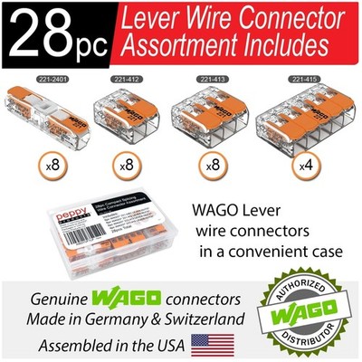 WAGO 221 Lever Nuts 28pc Wire Connector Assortment