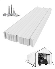 Durable 27 Ga Galvanized Steel Carport Roofing Panels - 16 Pack