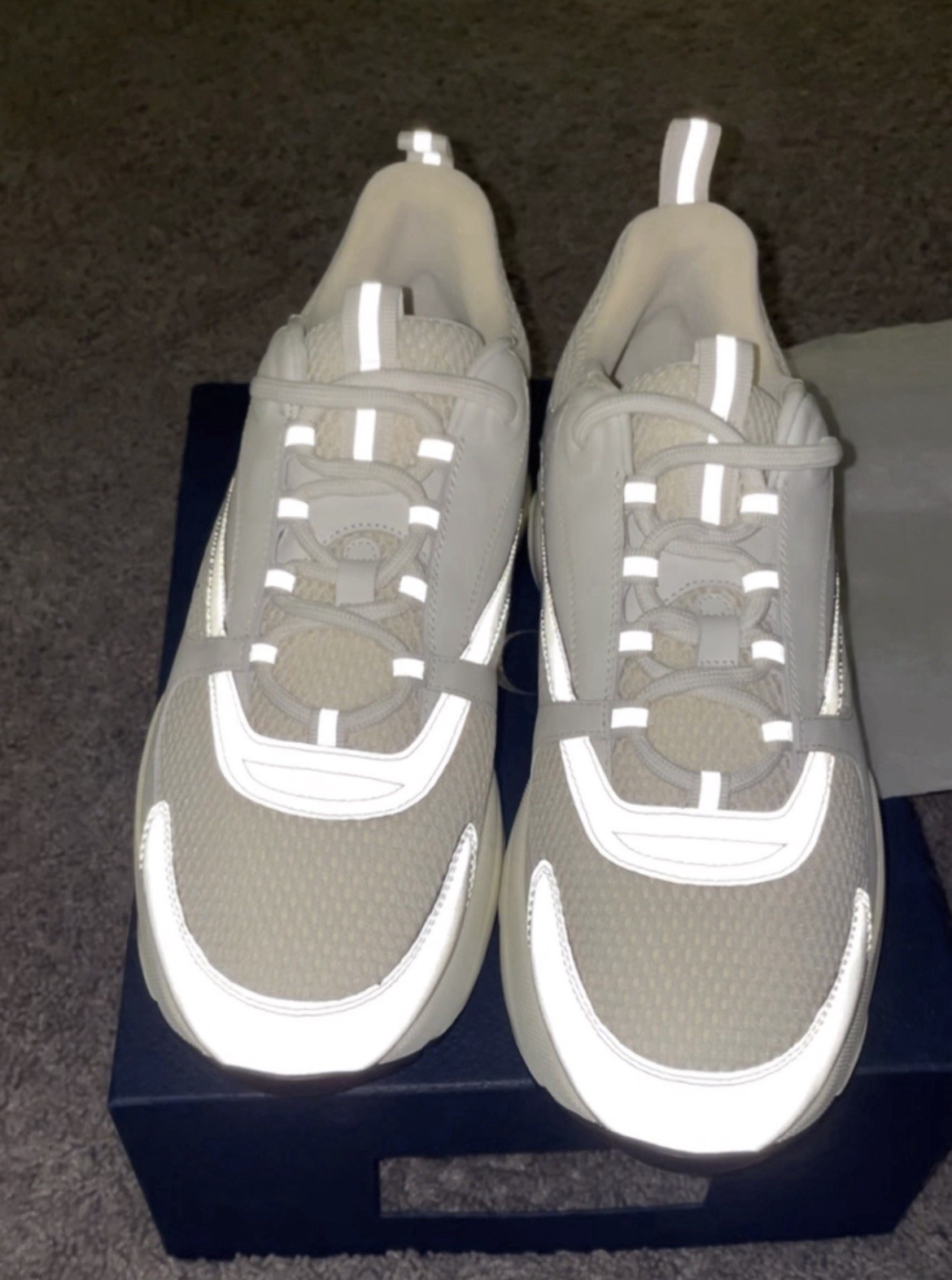 Size 13 - Dior B22 Triple White Sliver - Brand New (46) image 3