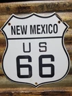 VINTAGE NEW MEXICO ROUTE 66 PORCELAIN SIGN US HIGHWAY SHIELD ROAD ROADWAY MARKER
