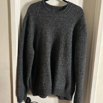 Banana Republic Men's Fisherman's Sweater Dark Grey Cable Knit XL