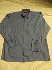 Red Kap 1923 Men's XXL Blue Long Sleeve Button Front Work Shirt SP14L85