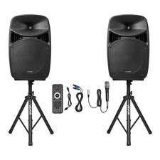 New/Portable PA System, 2000W PMPO Powered, Sound System Set with 3 Channel Mi