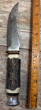 Vintage Japan Fixed Blade Knife Faux Stag Handle No Sheath Soling