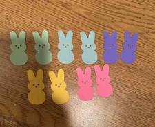 Easter Bunny Peep Peeps Paper Die Cut Embellishments 25 Pieces scrapbooking