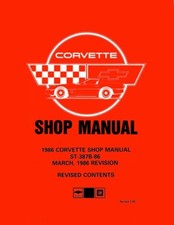 1986 Chevrolet Corvette Factory Shop Service Manual