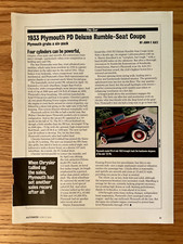 Aw124 Article The Car 1933 Plymouth Pd Deluxe Rumble Seat Coupe 1 Page