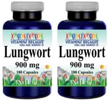 Lungwort 900mg 2X180 Caps Pulmonaria Officinalis Made in the USA Non-GMO