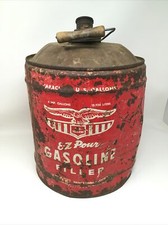 Vintage Metal Eagle 5 Gallon Gas Can Collectible Decor Gasoline Red Made In USA