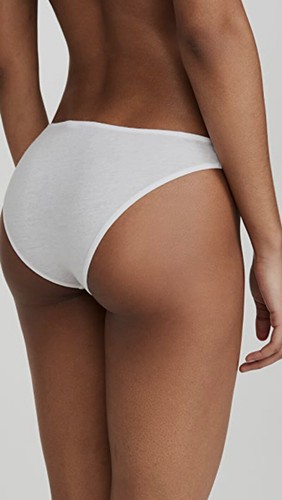 Skin Women's White Organic Pima Cotton Jersey Bikini Brief Panty Sz M - Picture 2 of 3