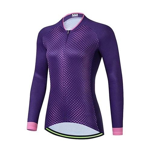 Women's Cycling Long Sleeve Jersey with Zip Pocket Full Zip Bike Bicycle Jersey - Picture 2 of 25
