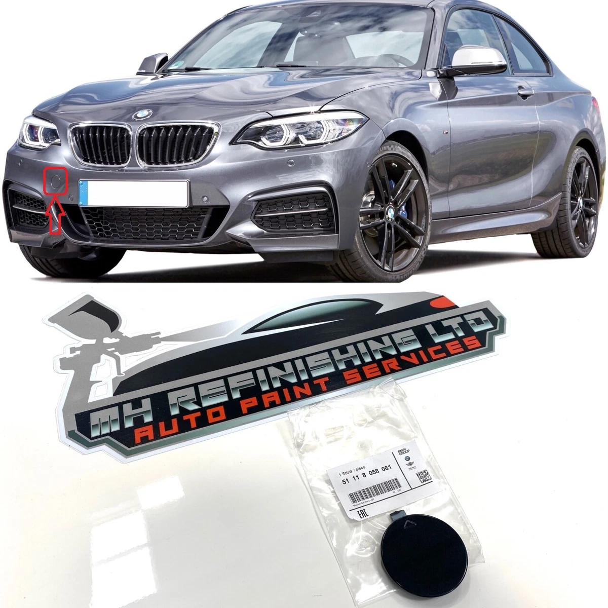BMW 2 Series F22 F23 GENUINE Front Towing Eye Cover PAINTED ANY