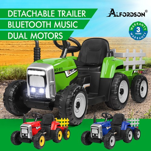 ALFORDSON Kids Ride On Car Tractor 12V Electric Toy Vehicle Child Toddlers LED - Picture 2 of 38