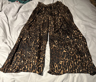 Live 4 Truth Palazzo Pants Leopard Print Size Small Women Wide Leg