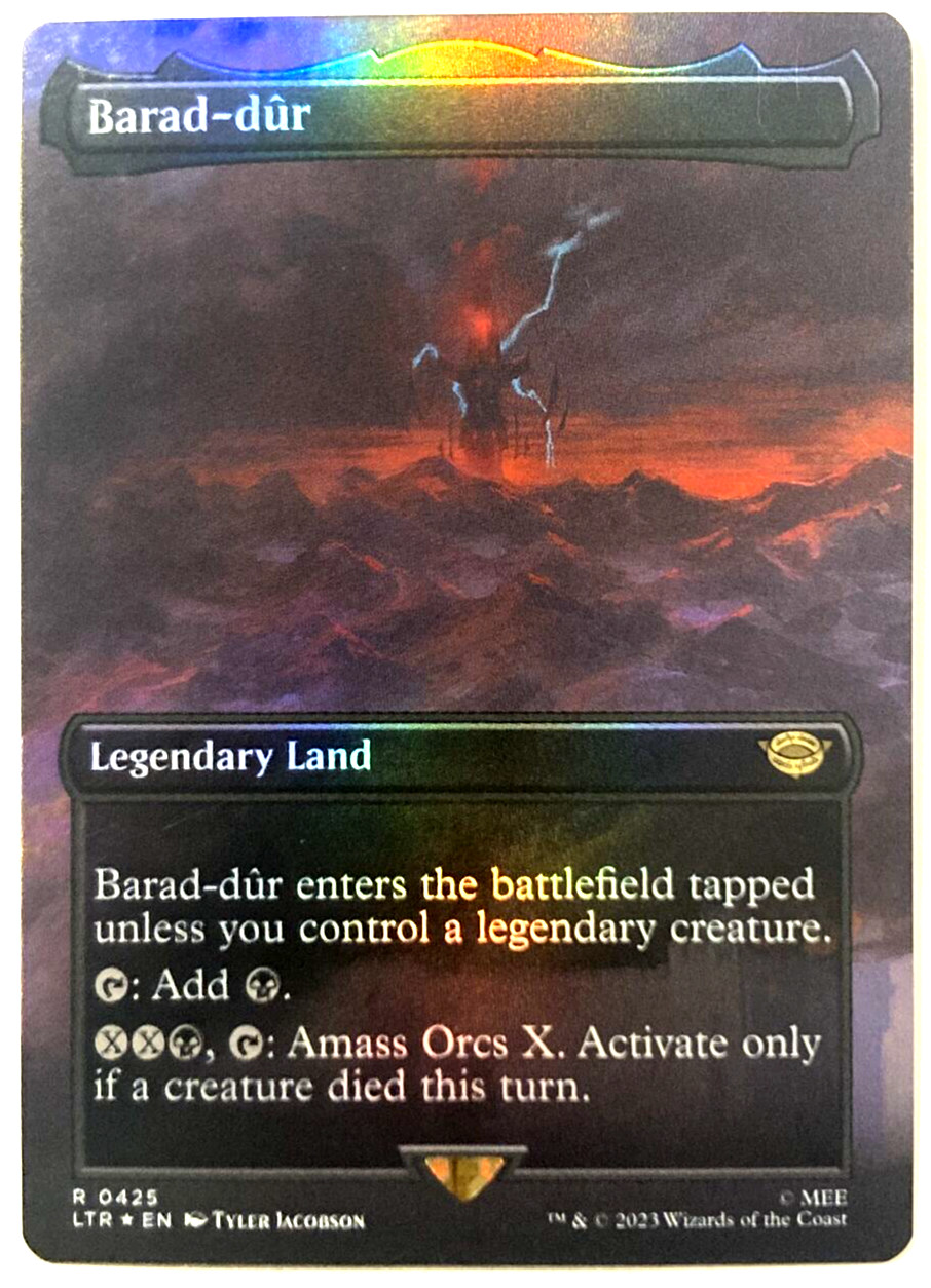 MTG Barad-dur *BORDERLESS FOIL* The Lord of the Rings 0425 NM