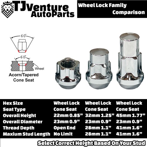 4 Chrome 1/2-20 Anti-Theft Wheel Lock Open End Lug Nut Fit Dodge Jeep Jaguar GMC - Picture 4 of 6