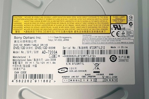 DVD Brenner / Laufwerk / Sony NEC Optiarc AD-7203A / SATA / für PC - Bild 2 von 2