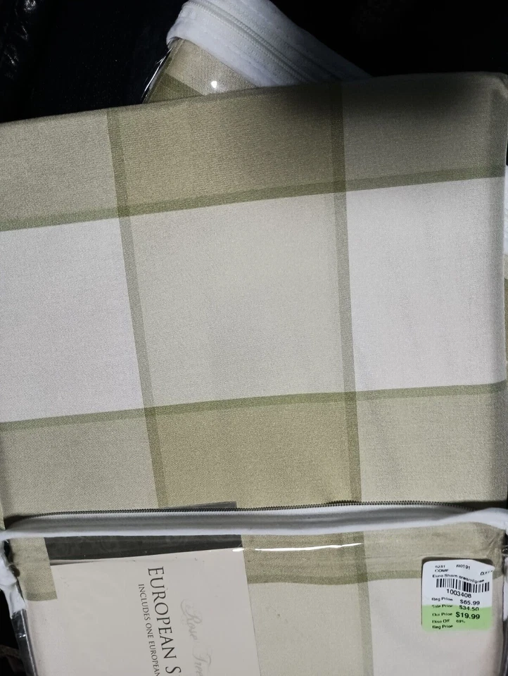 Shams europeas a cuadros verdes Rose Tree Abagail (2) nuevas con etiquetas 26"x26" Foto 2 de 4