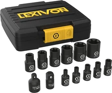 LEXIVON E-TORX Socket Set, Chrome Vanadium Alloy Steel | 13-Piece Female Star So