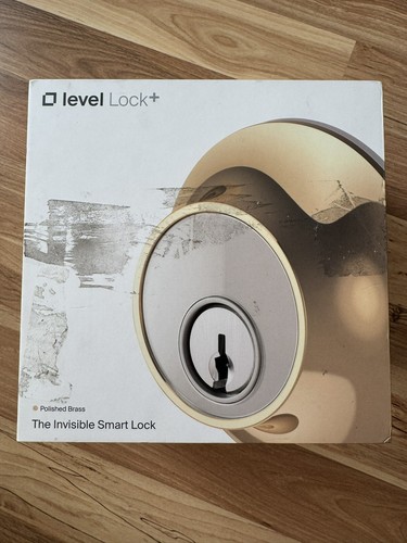 Level Lock + WiFi Deadbolt Smart Lock (Messing poliert) - Neu Open Box