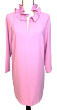 J. Crew AW576 Pink Ruffle Neck Shift Dress Size 6 Cocktail Party Business NWT