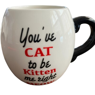 Cat Lovers Coffee Mug  You ve Cat To Be Kitten  Me Right Meow 