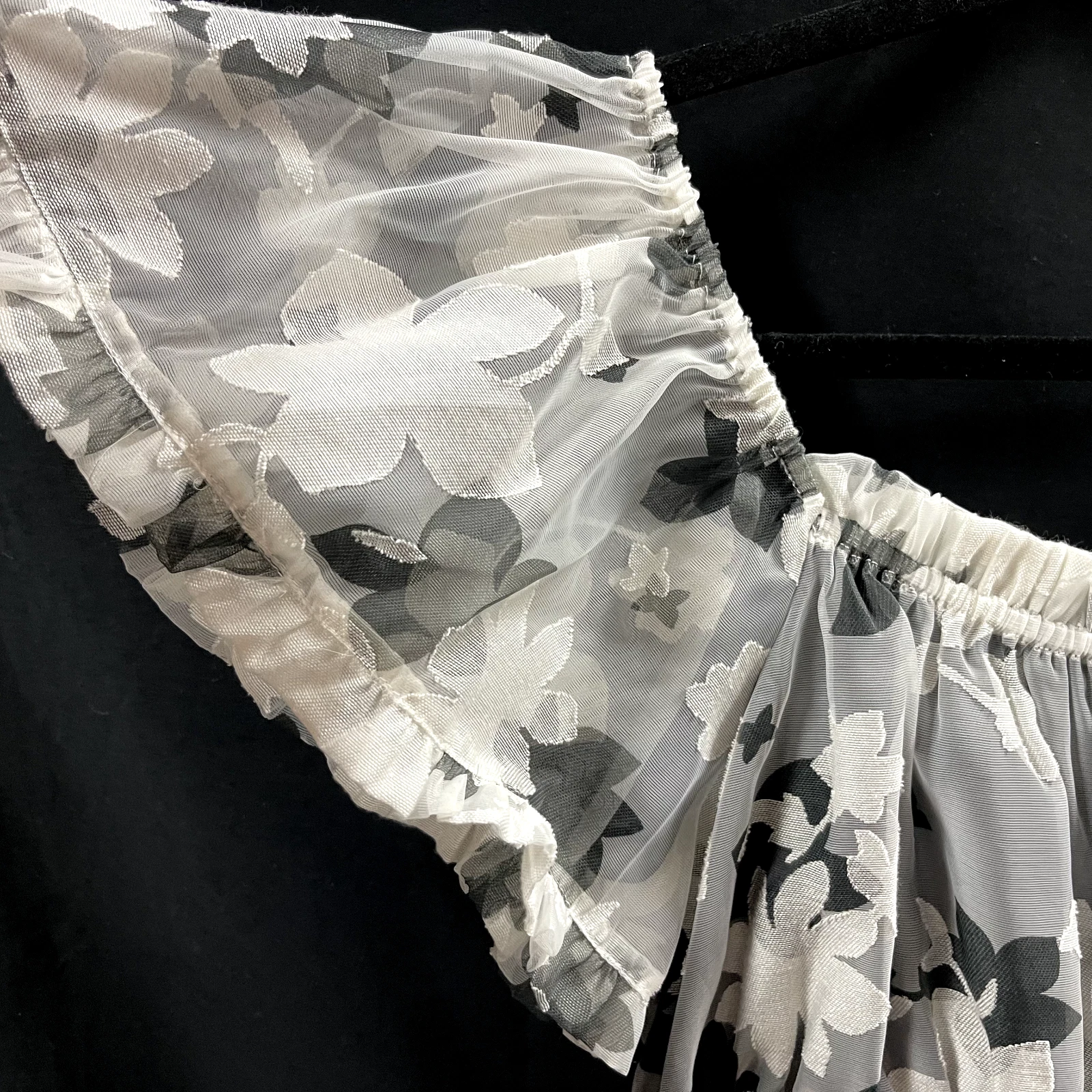 OFF WHITE Abito midi Current Air Los Angeles Ariana bianco sporco nero piccolo