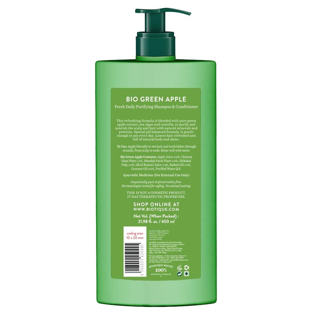 biotique green apple シャンプー　グリーンアップル Amazon.com : Biotique Bio Green Apple Fresh Daily Purifying