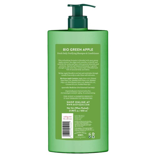 Biotique Green Apple Shine & Gloss Shampoo & Conditioner For Glossy Healthy Hair - Picture 4 of 15