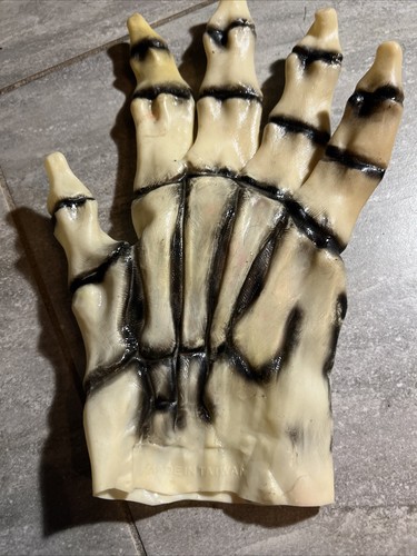 Vintage Rubber Costume Skeleton Hands Gloves Adult 80’s Taiwan Halloween - Picture 3 of 11