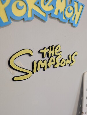 The Simpsons Logo Schild, 3D gedruckt Videospiel TV Show Regal / Wand Schreibtisch Kunst