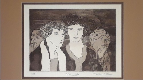Grabado vintage firmado y numerado Robert Clibbon "Winter People" 10 de 75 - Imagen 4 de 10