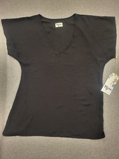 Show Me Your Mumu Size Medium Women Black Tunic Blouse Shirt V-Neck NEW