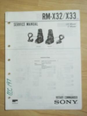 Sony Service Manual for the RM-X32 RM-X33 Rotary Commander mp | eBay