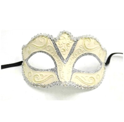 Creme Glitzer Augenmaske Maskenball Elegant Fee Kostüm Halloween