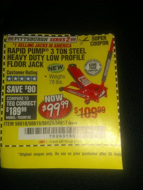 Harbor Freight 1 5 Ton Rapid Pump Aluminum Racing Jack Coupon For