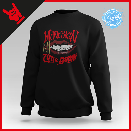 Felpa Maneskin Rock Band music unisex zitti e buoni uomo donna Italia  ragazzi | eBay