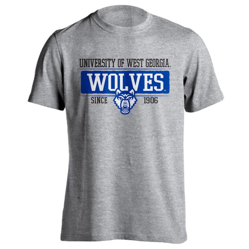 University of West Georgia Wolves UWG Bar Mascot Since 1906 Short Sleeve T-Shirt - Picture 3 of 4