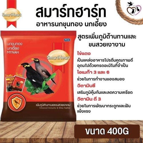 SmartHeart Mynah Enhanced Immunity & Shiny Feather Vogelfutter 400g X3 - Bild 3 von 9