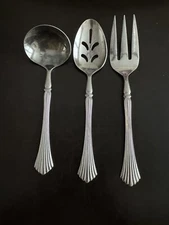 Rogers Cascade Serving Set Slotted Spoon Fork Ladle Set Of 3 Stainless Korea