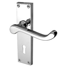 Victorian Scroll Internal Door Lever Handles Lock Latch Privacy Or Bathroom Pair