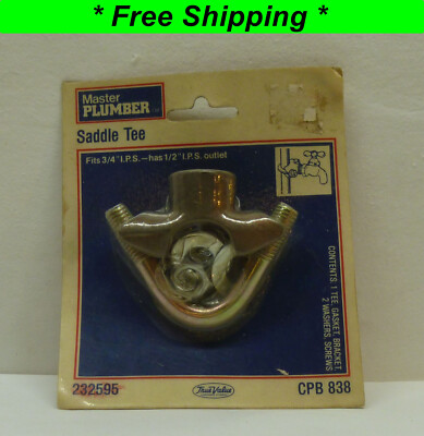 Master Plumber Brass Saddle Tee - Fits 3/4'' I.P.S. - Has 1/2'' I.P.S. Outlet